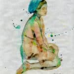 watercolor drips figure drawing