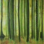 patterned trees painting by North Vancouver artist Sandrine Pelissier