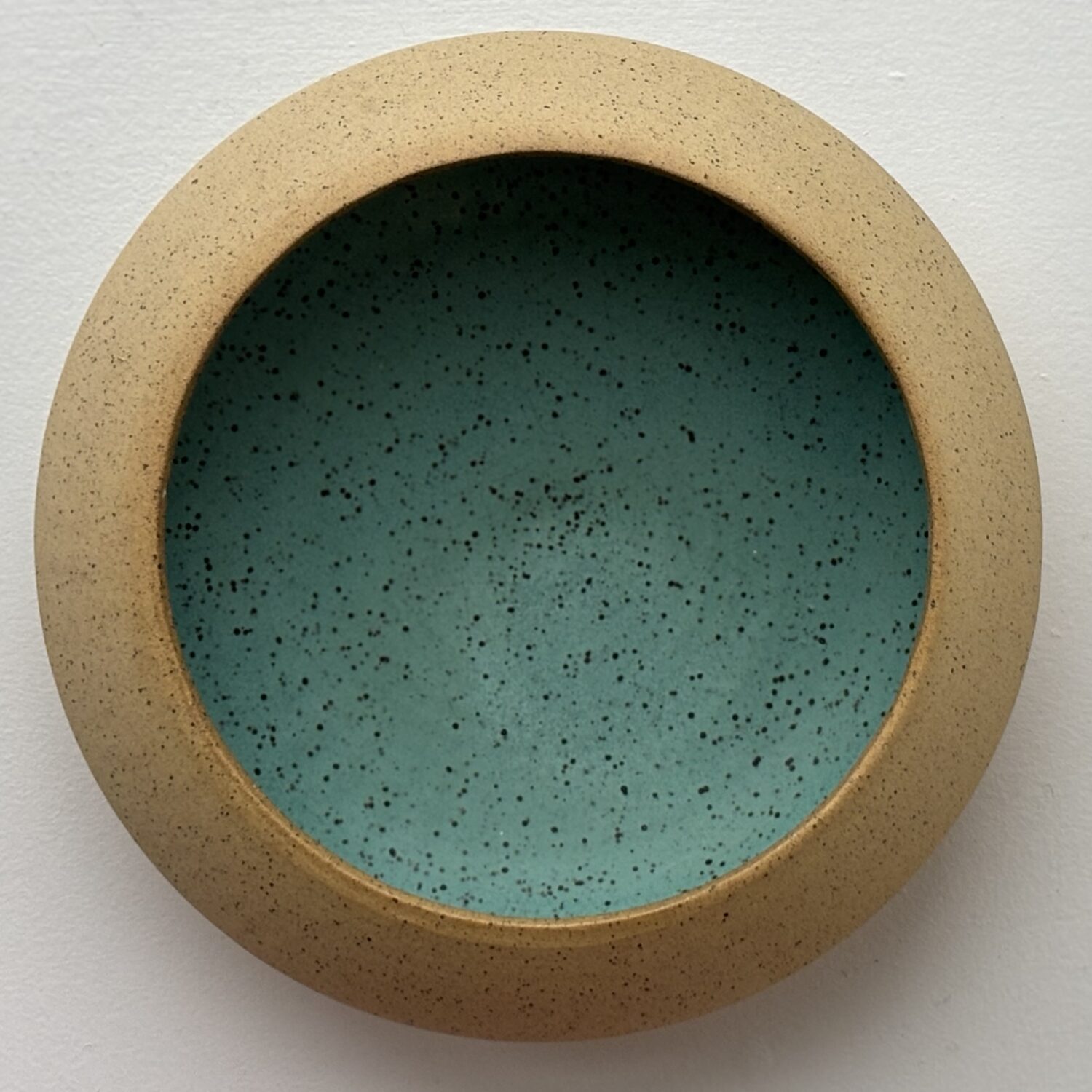 Big Angled Bowl with Turquoise Glaze Inside - Image 2