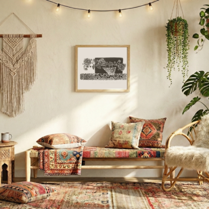 Mother's Day : Flower print open edition in black